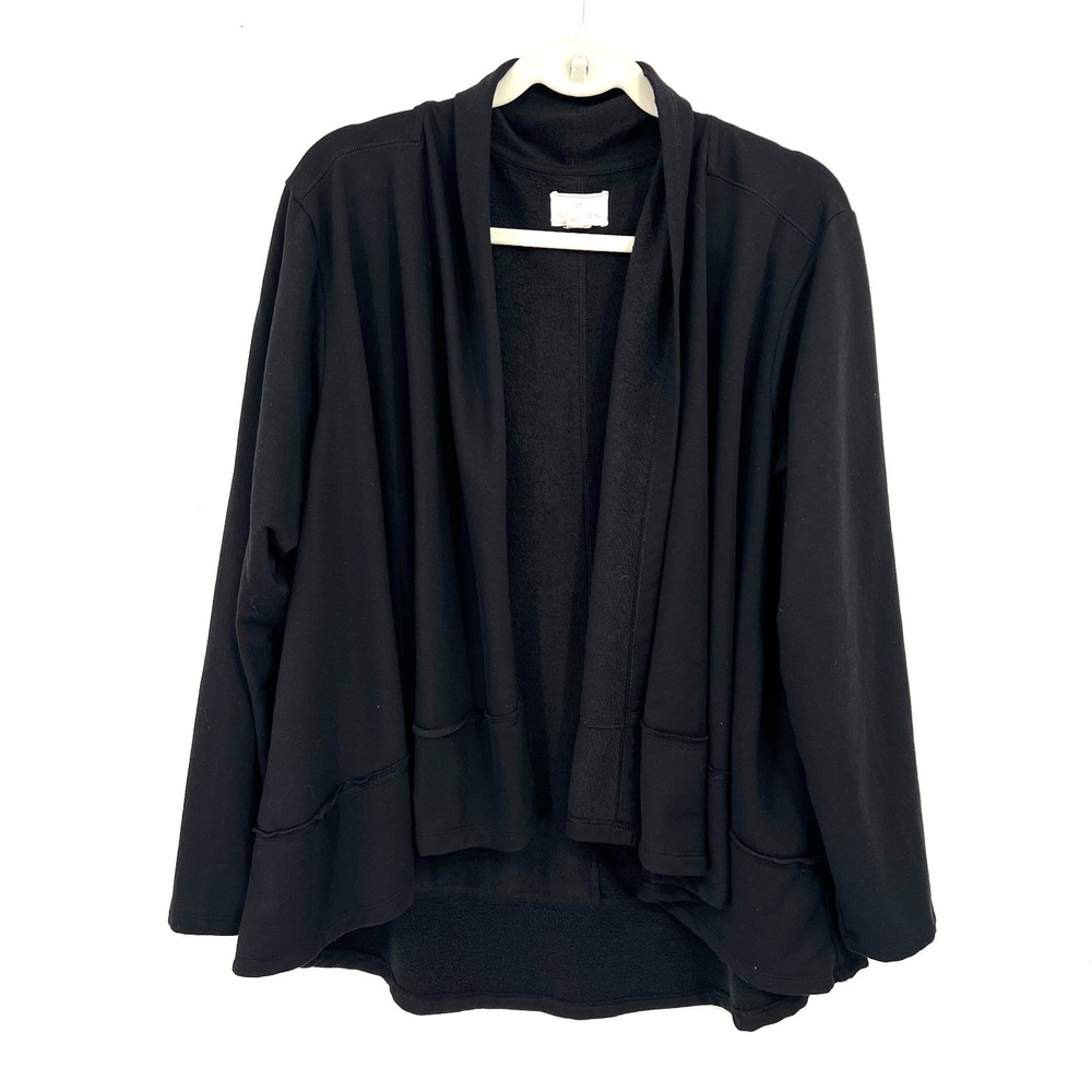 Caslon‎ ruffle cocoon cardigan sweatshirt athleisure comfy black whimsigoth 2X